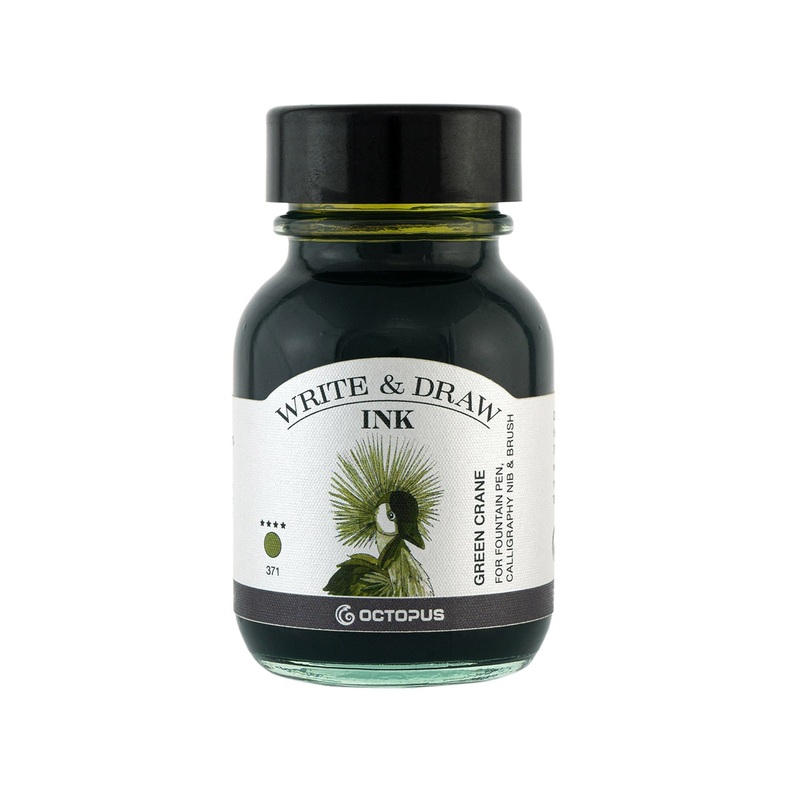 Octopus Write & Draw Ink Bottle, Green Crane - 50ml
