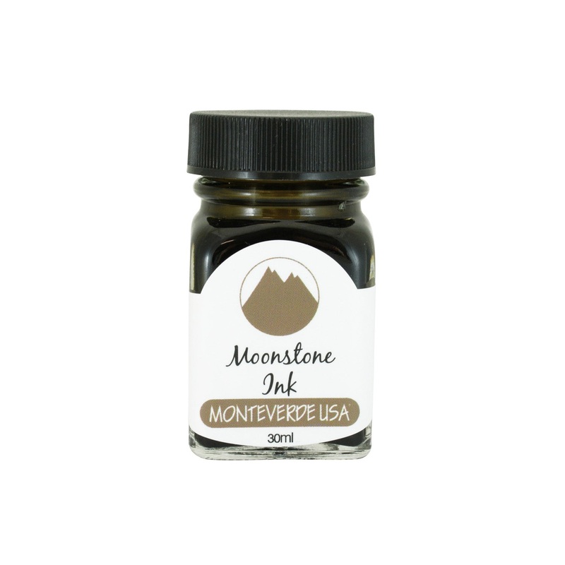 Monteverde Gemstone Moonstone Ink Bottle, Dark Brown - 30ml