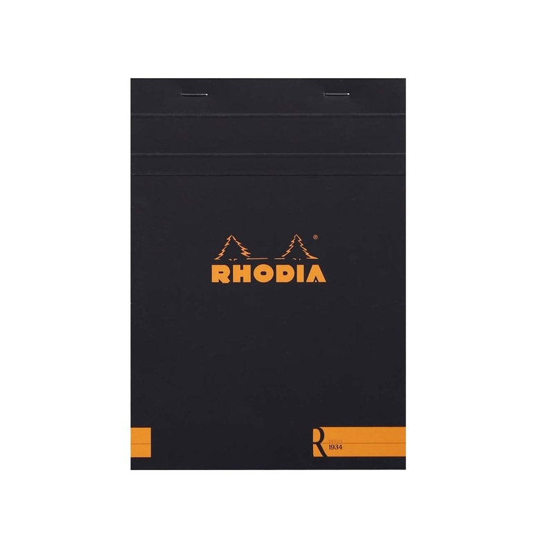 Rhodia No.16 Le R Black Notepad - A5, Plain