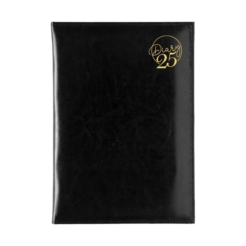 Scholar Leatherite 2025 B5 Daily Planner  Black