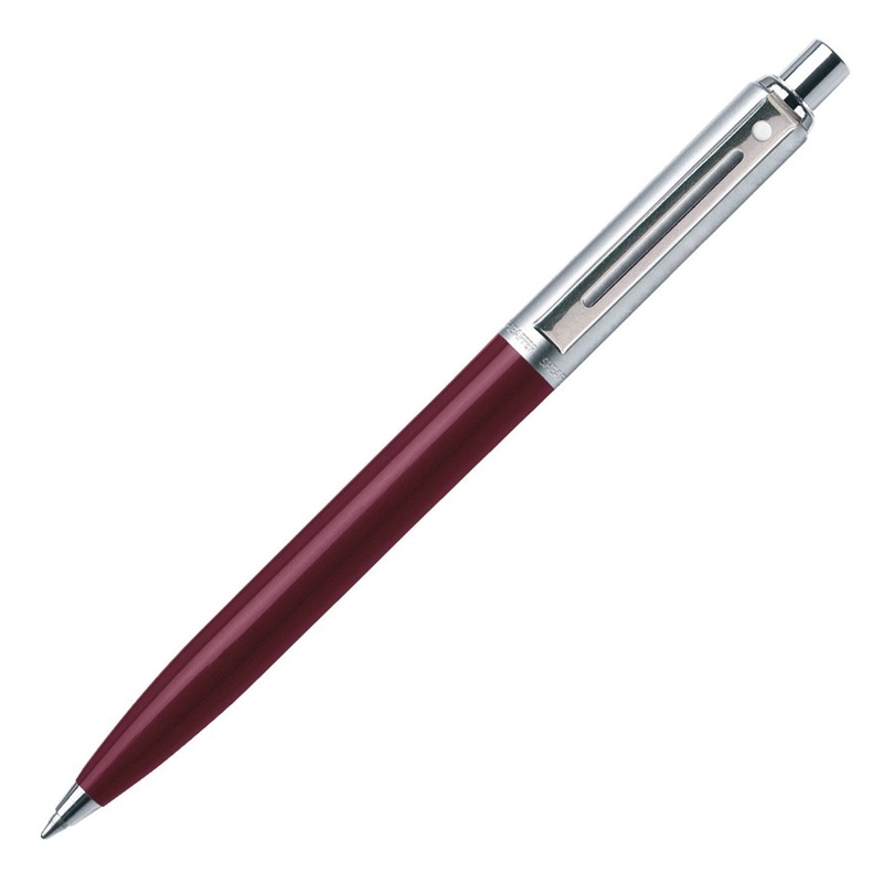 Sheaffer Sentinel Ball Pen - Burgundy & Brushed Chrome