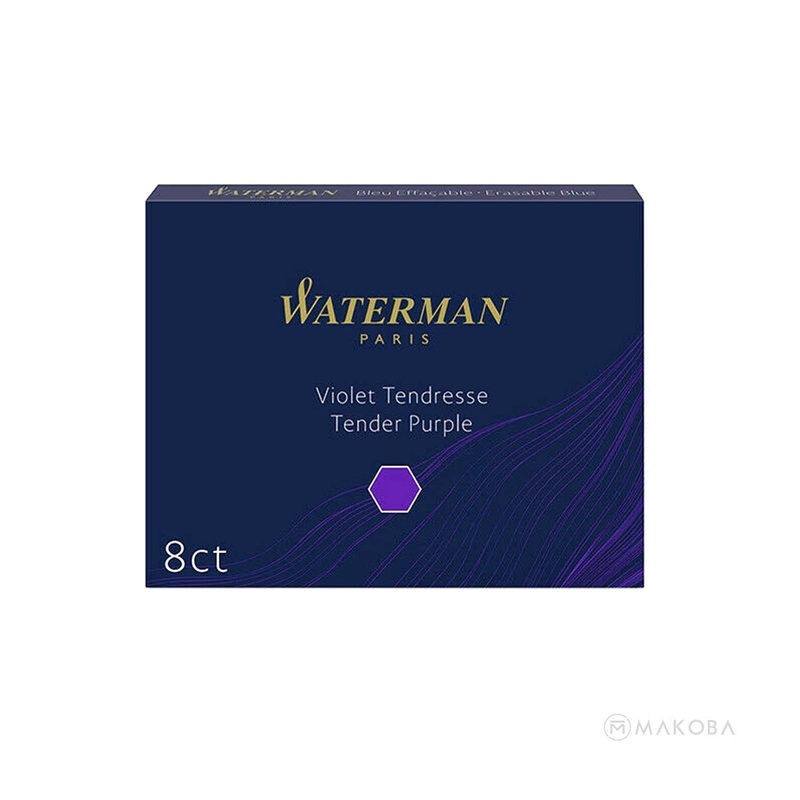 Waterman Long Ink Cartridge Pack of 8 - Tender Purple