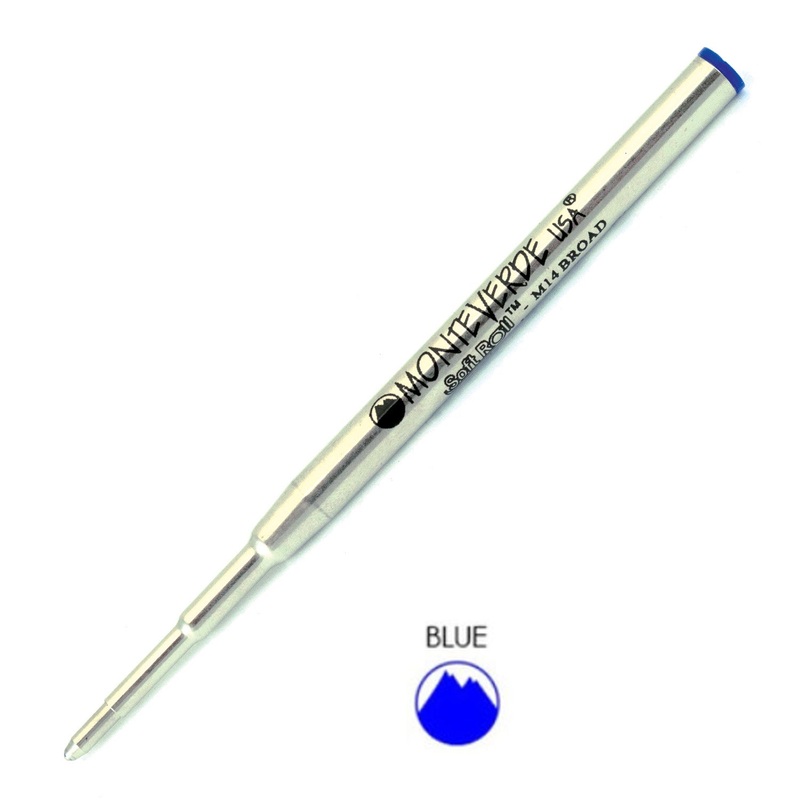 Monteverde Ball Pen Refill for Montblanc - Broad - Blue - Pack of 2