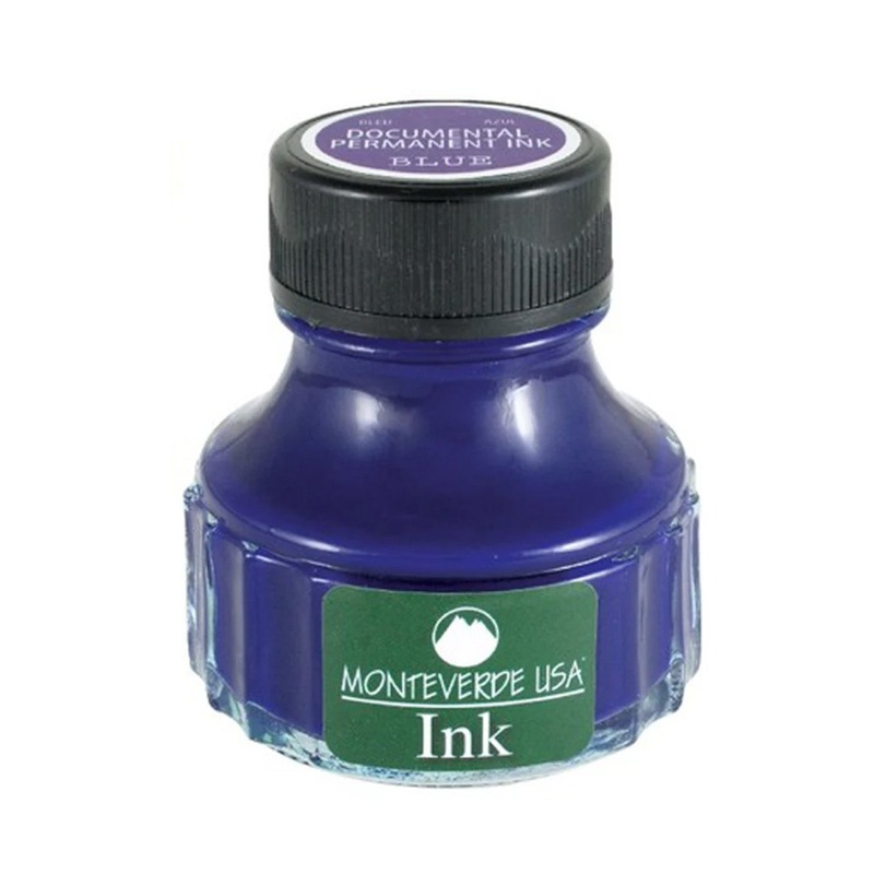 Monteverde Permanent Documental Ink Bottle, Blue - 90ml