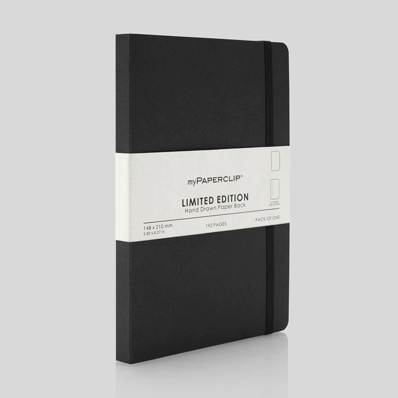 myPAPERCLIP Limited Edition Soft Cover Notebook - Black - A5 - Plain