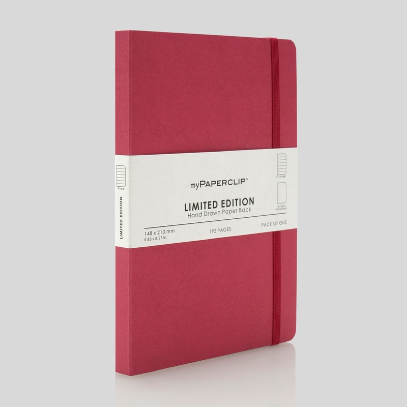 myPAPERCLIP Limited Edition Soft Cover Notebook - Raspberry - A5 - Ruled