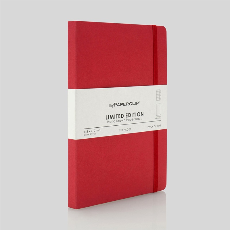 myPAPERCLIP Limited Edition Soft Cover Notebook - Ruby - A5 - Squared