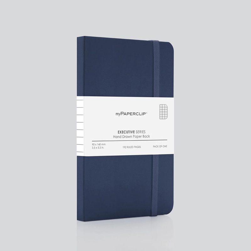 myPAPERCLIP Executive Series Soft Cover Notebook - Blue - Small - Squared