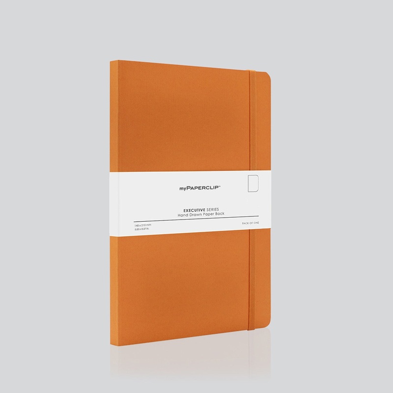 myPAPERCLIP Executive Series Soft Cover Notebook - Orange - A5 - Plain