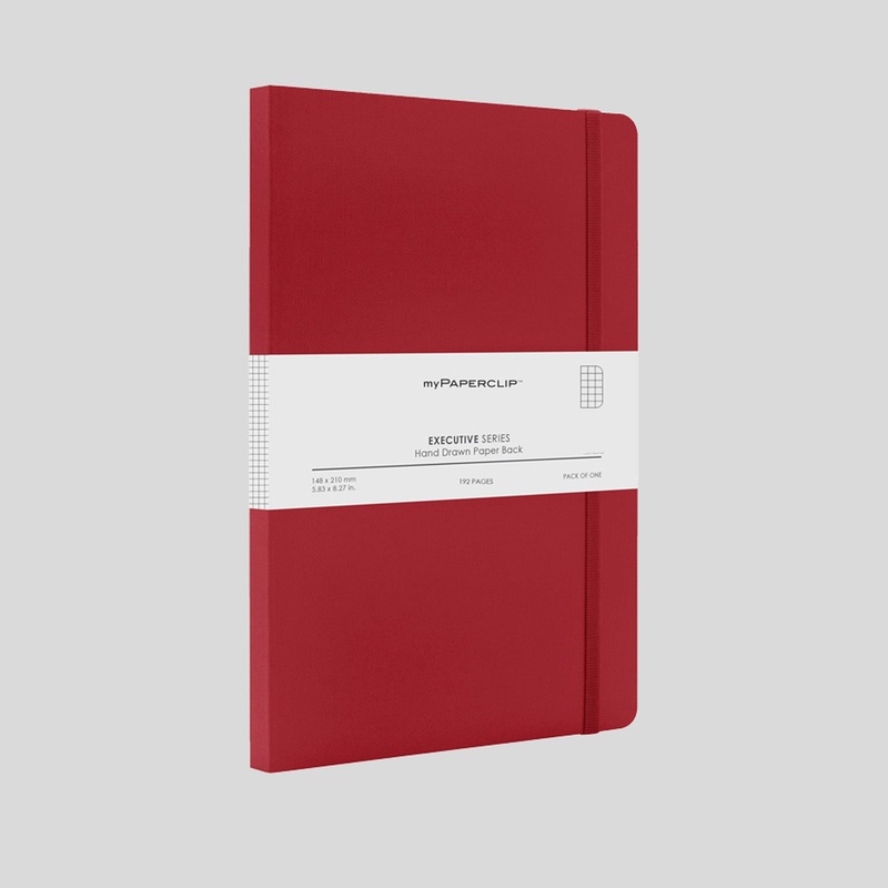 myPAPERCLIP Executive Series Soft Cover Notebook - Red - A5 - Squared