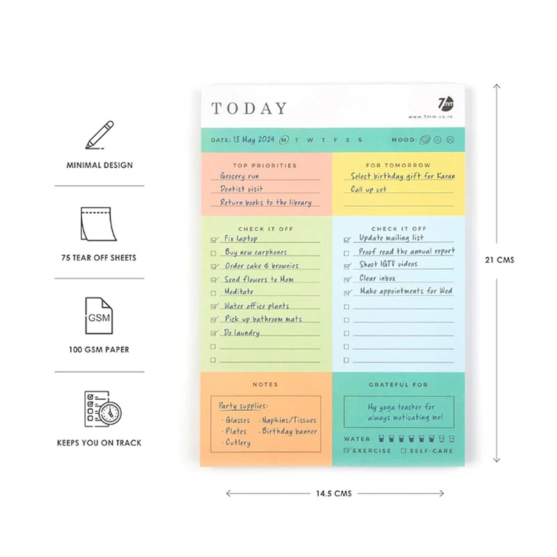 7mm Daily Colorblock Notepad - A5