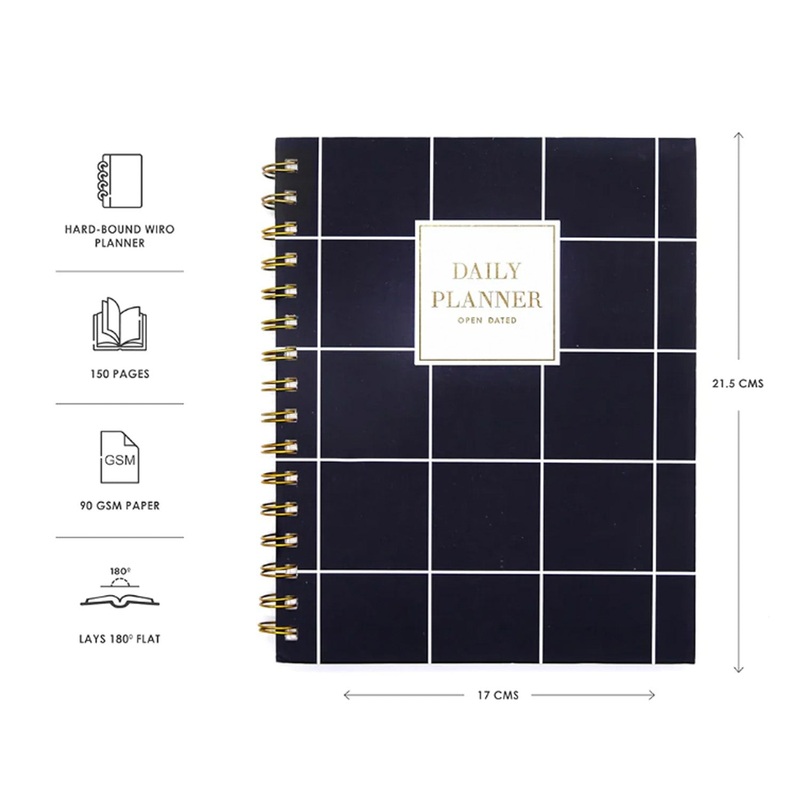 7mm Undated Daily Planner - Squares