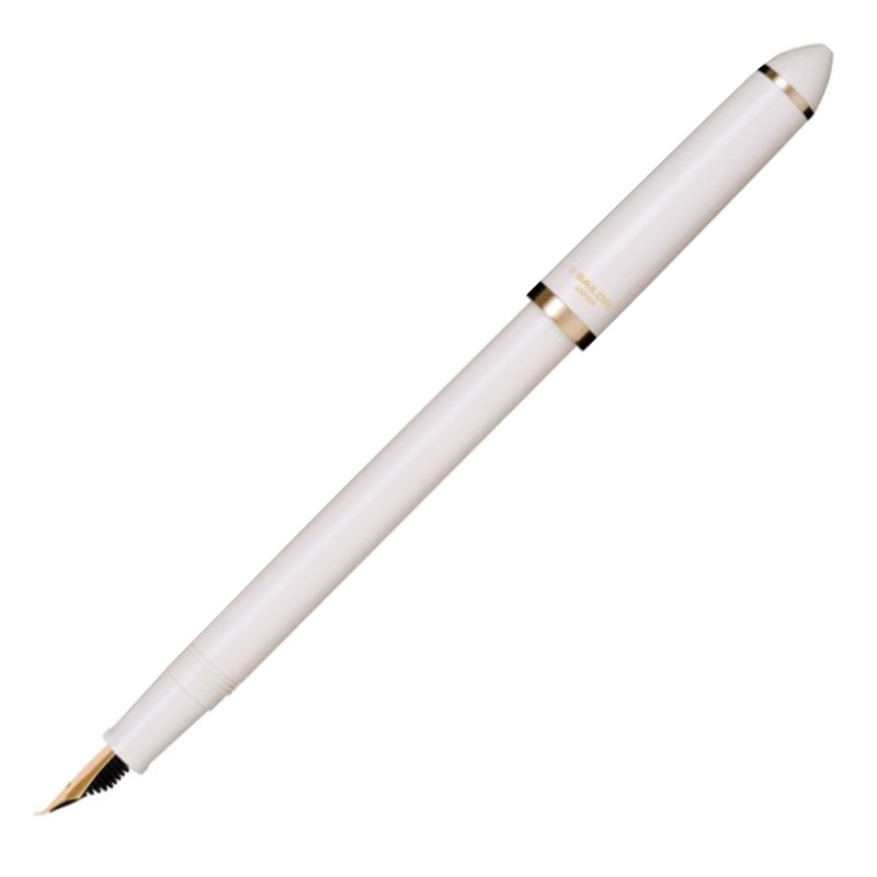 Sailor Fude De Mannen Fountain Pen - Pearl White GT