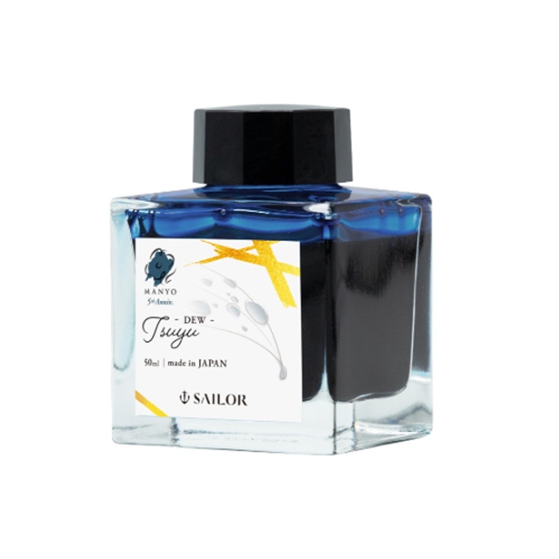 Sailor Manyo 5th Anniversary Tsuyu Ink Bottle, Blue - 50ml