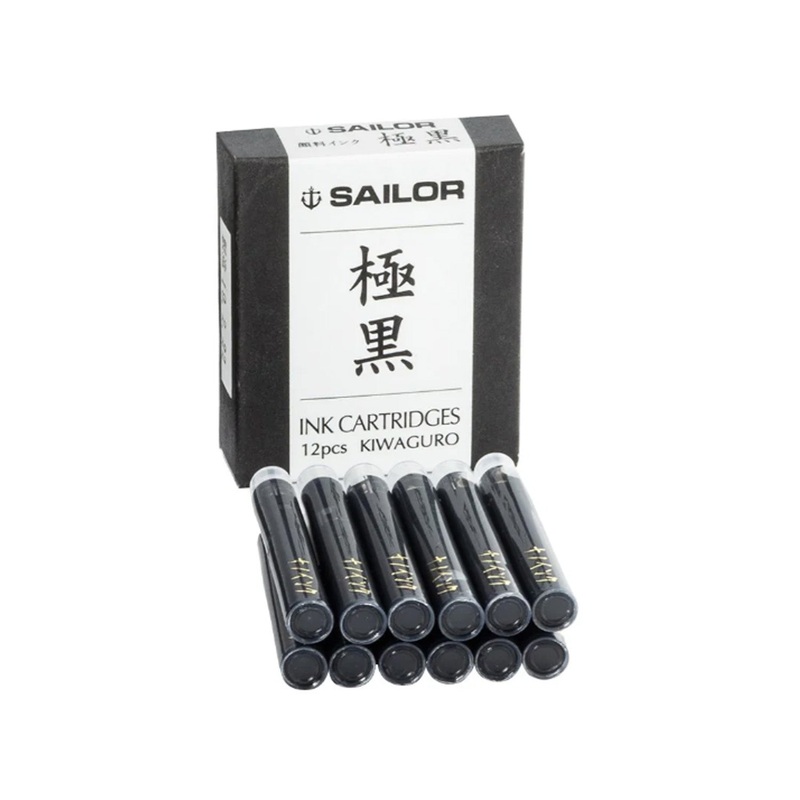 Sailor Pigment Kiwaguro Ink Cartridge Pack of 12 - Black