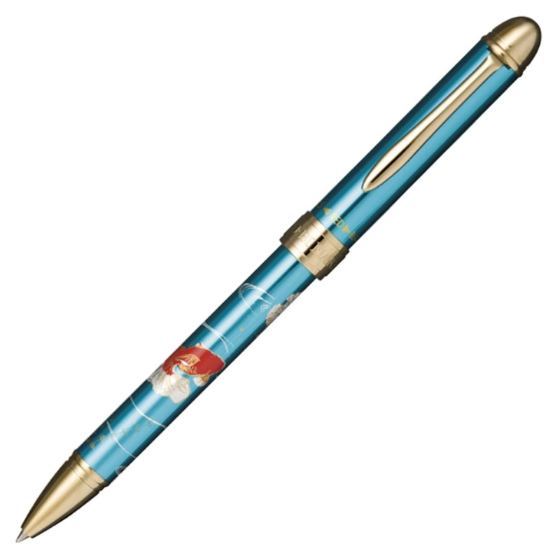 Sailor Yubi Maki-e Gold Fish Multifunction Pen - Metalic Blue GT