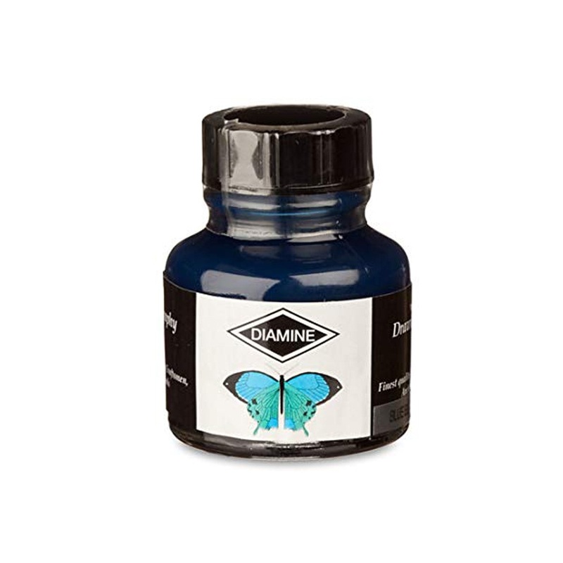 Diamine Calligraphy & Drawing Acrylic Ink Bottle, Blue Black - 30ml
