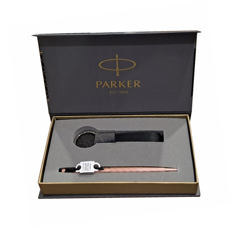 Parker Gift Set - Insignia Rose Gold BT Ball Pen with Key Chain