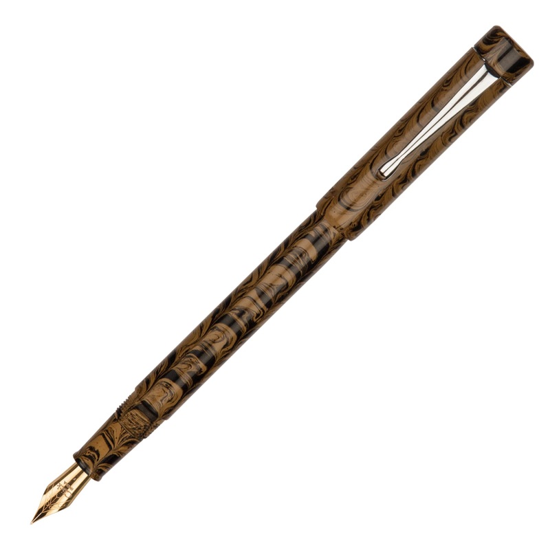 Click Century Ebonite Fountain Pen - Yellow Black CT