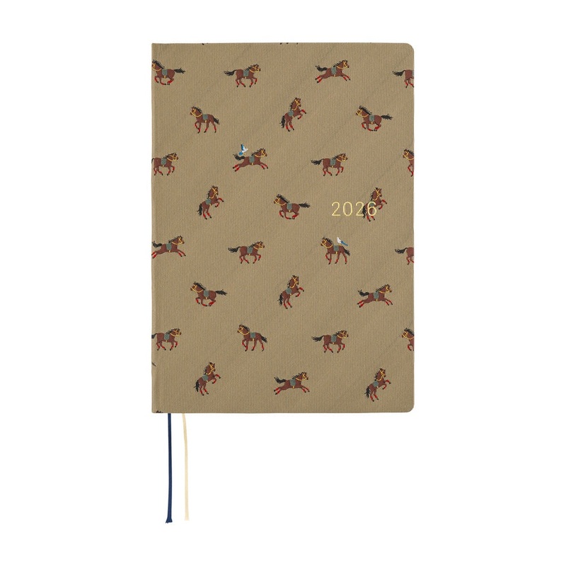 Hobonichi Techo HON 2026 - A5 - Bow & Tie: Galloping Horses - English