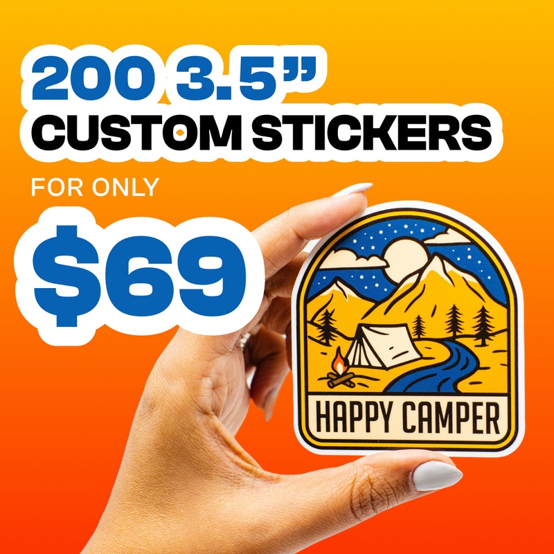200 Custom 3.5 Vinyl Stickers